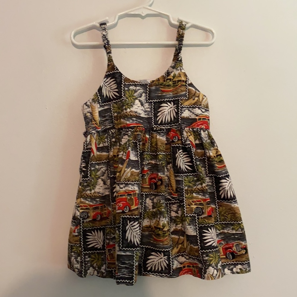 Vintage Favant Hawaii Car Tropical Babydoll Top